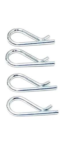 Four metallic hairpin clips from Husqvarna Replacement Kit Four Pack Clevis Pins And Four Hairpin Clips For Tiller OEM Husqvarna Poulan Parts