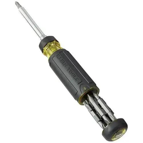 Ratcheting Multi-Bit Screwdriver 15-In-1 With Phillips Slotted Square Torx And Combo Bits Plus One Quarter Inch Nut Driver On-Handle Bit