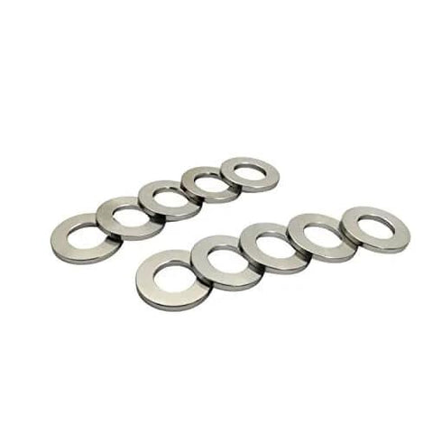 Set of DIN125 M10 Titanium Flat Washers GR5 Aerospace Grade Titanium Silver Sealing Rings for Screws Bolts Nuts.