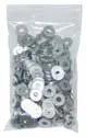 Bag of 3/16 Inch Back-Up Rivet Washers 250 Count For Pop Rivets, showing metal washers packed for repair use.