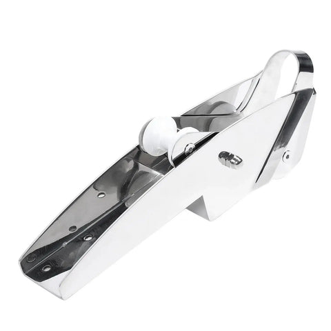 316 stainless steel hinged bow anchor roller with white rollers for self-launching boat use