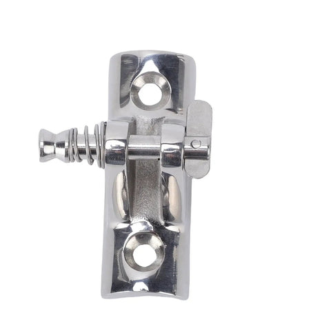 Boat deck hinge, 316 marine-grade stainless steel with lock pin, close-up view