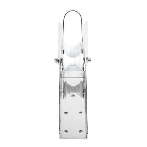 316 stainless steel bow anchor roller bracket with hinged self-launching roller for yachts (Amazon)
