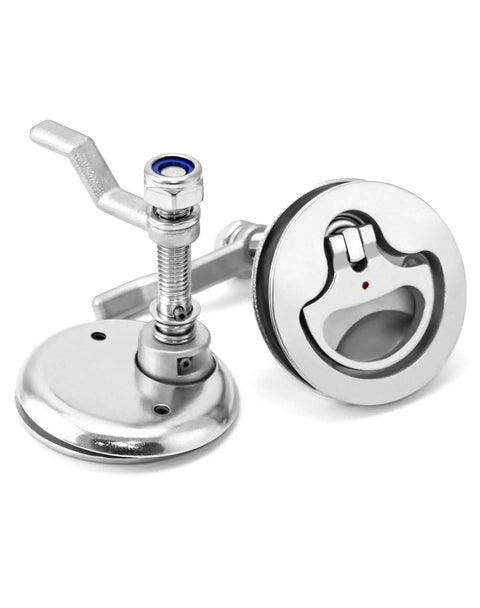 Marine grade 316 stainless steel boat cam latch set fits 52mm hole cutouts and 1/2 to 1 inch panels, 2 pack view.