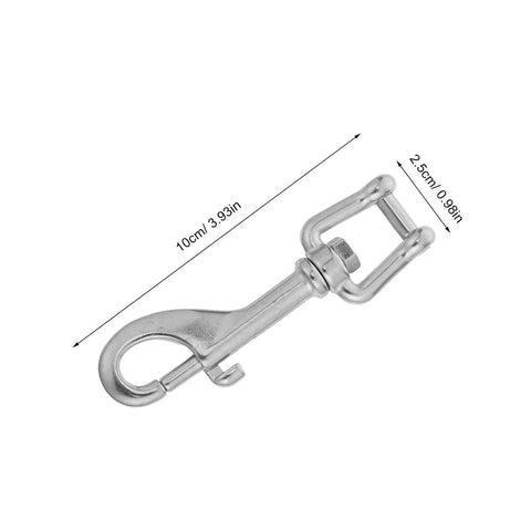 CALLARON 316 stainless steel scuba diving bolt snap hook with swivel, 100 mm, single-ended trigger snap, 2-pack