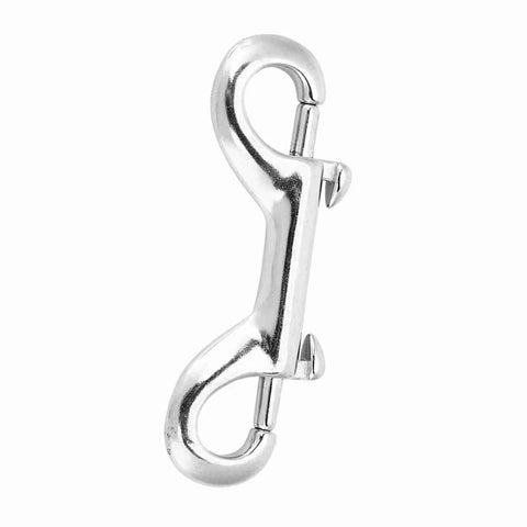 Hamwesh double-ended snap hook, 316 stainless steel, marine-grade, angled view