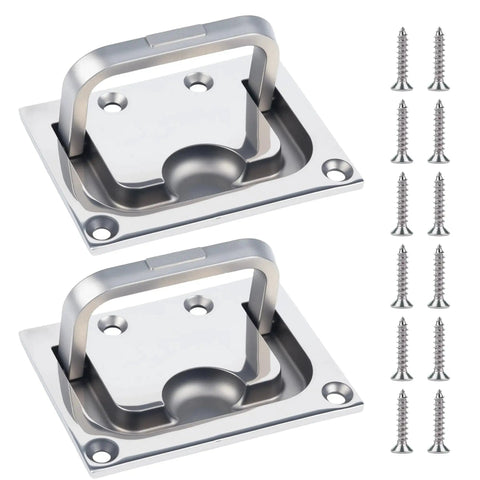 316 Stainless Steel Boat Hatch Handle Flush Mount Pull Recessed Door Pull With Mounting Screws For Deck Drawer 2 Pack Corrosion Resistant