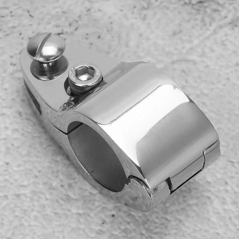 Boat rail hinge upper jaw slide hardware, stainless steel, 22mm, marine grade 316 (close-up)