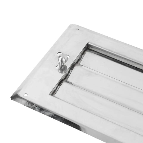 UPALDHOU stainless steel louvered vent, rectangular, mirror-polished finish with adjustable opening and locking knob