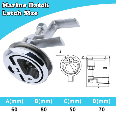 Premium 316 stainless steel marine cam latch delivers rugged, corrosion resistant locking for hatches; flush mount design