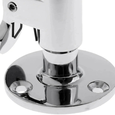 Stainless steel marine door stopper with chrome round base plate and vertical post