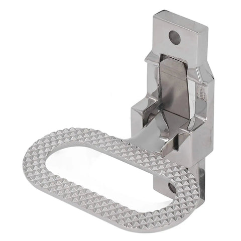316 stainless steel marine folding foot pedal with diamond-textured loop and mounting bracket