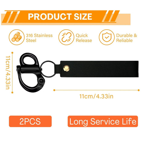 Mask Quick Release Clip With Leather Handle For Firefighter And Marine Rigging Marine Grade 316 Stainless Steel Snap