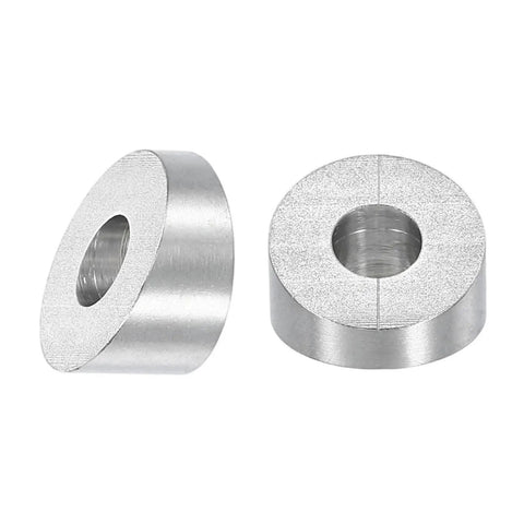 316 Stainless Steel 20 Degree Angle Washer 1 Quarter Inch ID Wire Rope Ends Ten, front and side view showing beveled design