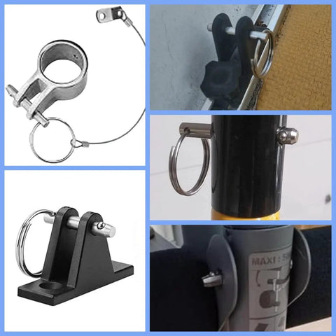 Four Sets Quarter Inch Diameter Single Ball Quick Release Pins Made From 316 Stainless Steel For Bimini Tops And Marine Hardware