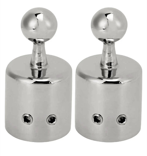 316 Stainless Steel Boat Bimini Ball Top Cap Fitting External Eye End For 22mm And 25mm Round Tubes With Double Screws