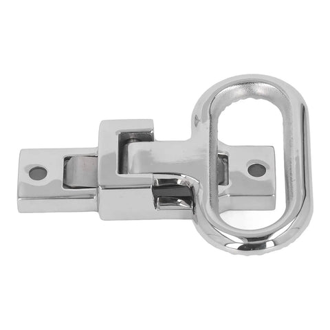 Front view: chrome-plated stainless steel folding foot pedal bracket with ring for marine use