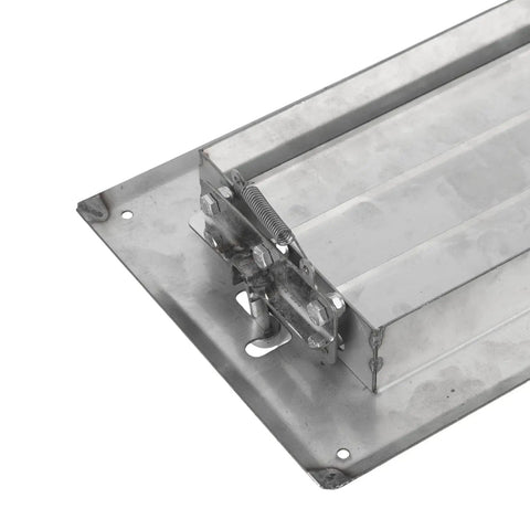 UPALDHOU 316 stainless steel louvered vent, 22 x 7.9 in, angled view showing mounting bracket and spring lock
