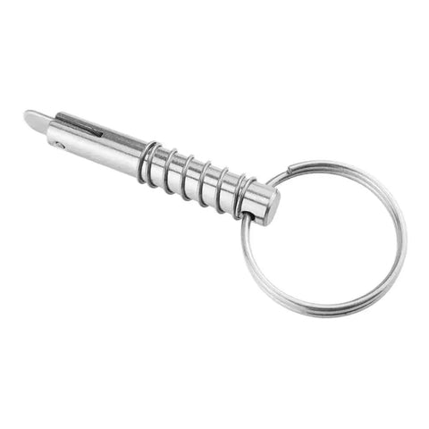 Marine-grade quick release pin, 316 stainless steel, 8x51mm with coil spring and key ring