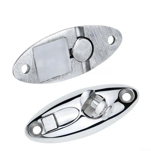 Two-piece 316 stainless steel deck-side swivel hinge quick-release marine hardware with mirror-polished finish