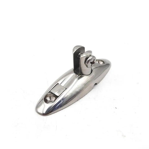 316 stainless steel swivel deck hinge with quick-release side mount; mirror-polished finish