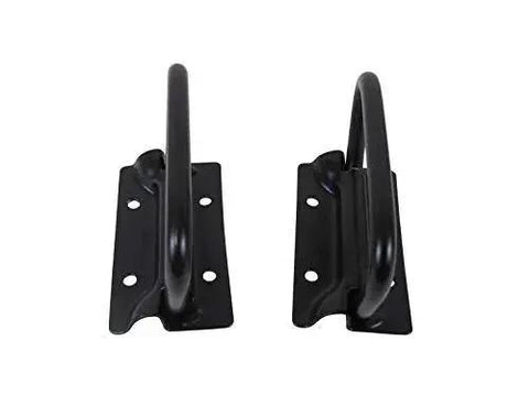 Set of 2 Chest Handles in Black Finish for Cabinets and Furniture, 4.17 Inch Wide by 3.00 Inch High, front view