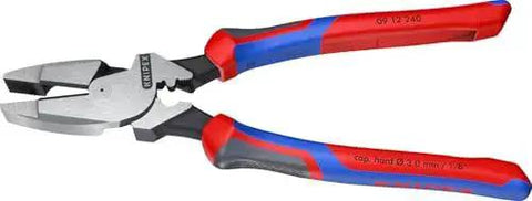 Ultra High Leverage Linemans Pliers With Fish Tape Puller And Crimper 9.5 Inch Pro Grade Comfort Grips With KNIPEXTEND ColorCoded Clips And TetheredTool Ready Reducing Effort For Electricians Knipex Tools