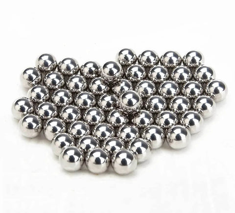 100Pcs 0.3mm Solid 316L Stainless Steel Ball - Smooth Beads Round Balls displayed on a white surface