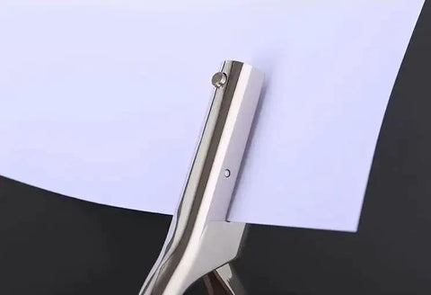 Heavy Duty Handheld Single Hole Punch For Crafts And Scrapbooking, Go-To 3/8 Inch (10mm) Zinc Alloy Punch shown punching paper