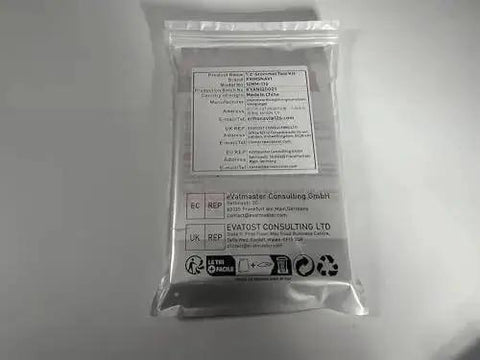 Sealed clear packaging containing a product with printed labels and instructions on package back.