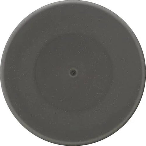 Dark gray plastic spray bottle cap with centered nozzle