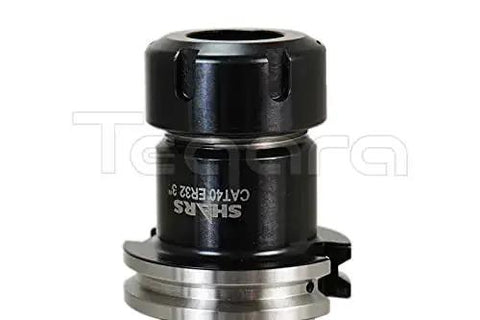 CAT40 ER32 3.0 Inch Collet Chuck Kit, 4 piece tool holder set with 5/8x11 UNC drawbar, collet nut diameter 1.97 inches, detail view.