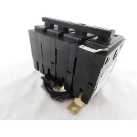 Side view of Bolt-On Mount BAB Industrial Miniature Circuit Breaker with Shunt Trip, 3-Pole, 50 Amp, 240 Volt AC, Quicklag Molded Case.