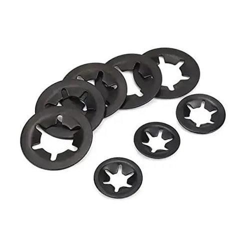 235 Piece Black Starlock Internal Tooth Lock Washers Set In 8 Sizes M2 M3 M4 M5 M6 M8 M10 M12, 65Mn Steel in storage box