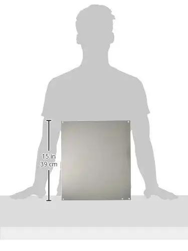 A16P14 Conductive Panels For JIC Enclosures In Steel Or Aluminum 14 Gauge 14.75 By 12.88 Inches, shown in front view