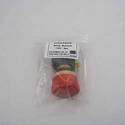 Emergency Stop Push Button Switch 2 NC Contacts Latching Type 600V 10A industrial control, packaged, with visible label