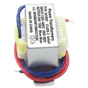 24V 10W AC To AC Power Transformer With 120V 60Hz Input 24V 10VA Output No Load 25.8V Compact 75mm with colored wires