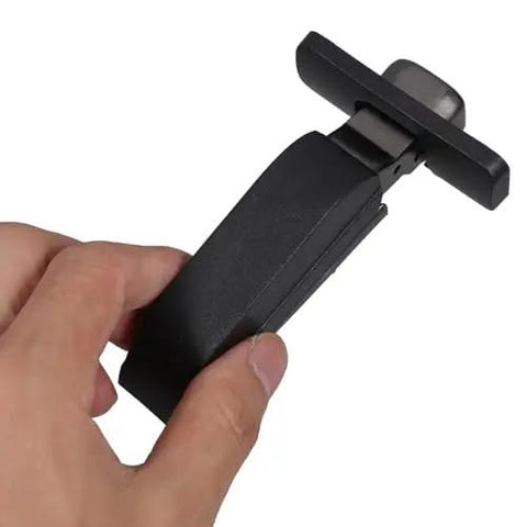 Hand holding black Soft Close Concealed Cabinet Door Hinge With Buffer Damper for Two-Stage Silent Damping Kitchen Cabinets