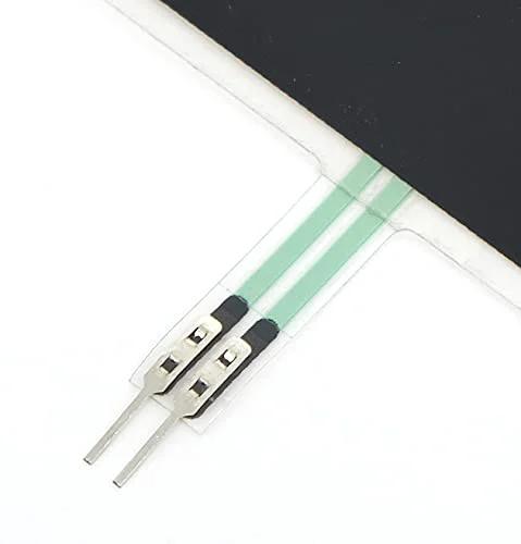 FSR502 force sensing resistor strip with two metal leads and green flexible substrate