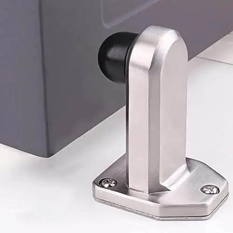 Stainless Steel Door Stopper With Rubber Silencer And Heavy Duty Buffer For Noise Reduction And Door Protection Solid Brushed Finish Durable Floor And Furniture Hardware