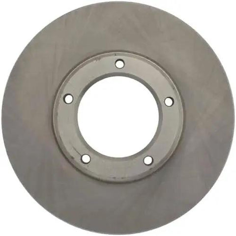 Front brake rotor disc by Centric C-Tek, five-lug holes and central bore, metallic gray