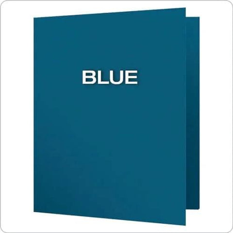 Blue Two Pocket Folders With Two Fasteners For Letter Size Papers Holds Up To 135 Sheets Includes Die Cut Business Card Pocket 25 Folders Per Box Great For School And Office Use Workhorse
