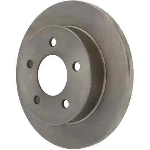 Front view of rear brake rotor for Ford, Centric C-Tek vented steel disc with 4 lug holes and center bore.
