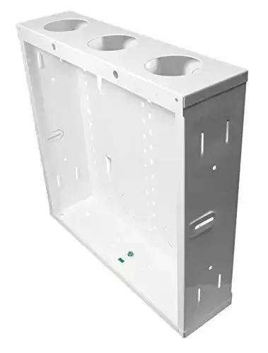 14 Inch In Wall Cable Management Media Box with 20 Gauge Steel Enclosure for Structured Wiring, Glossy White Finish