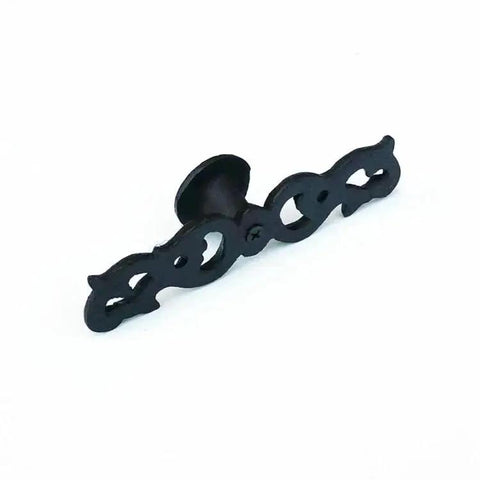 Heavy Duty Cast Iron Drawer Pulls Set Of 2 Five Point Three Inch Long Rustic Vintage Cabinet Handles with Solid Black Finish