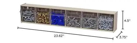 TiltView Plastic Storage Cabinet With Tilt Out Bins A Versatile Organizer For Home Office School And Workshop Use As A Makeup Organizer Hardware Box Medical Supply Organizer And Teacher Toolbox, six-bin configuration
