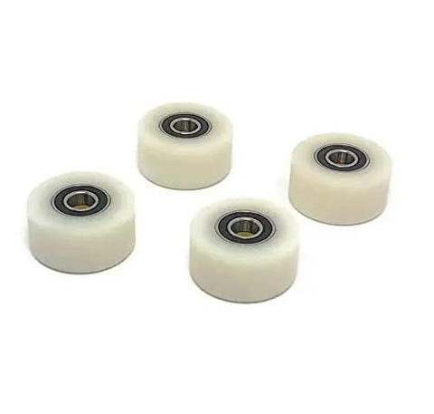 4 Pack Nylon Pulley Wheel With Bearings 2 Inch Diameter 1 Inch Wide Half Inch Bearing CNC Guiding Wheel Flat Belt Idler Built To Last For Heavy Duty Abrasion Resistant Performance In Industrial Machinery