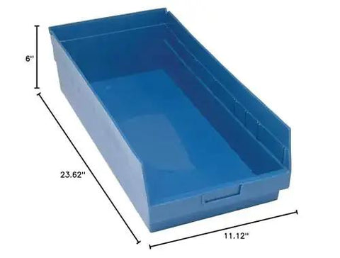Blue Part Organizer Bins Set 6 Pack 24 Inch Long By 12 Inch Wide By 6 Inch High heavy duty polypropylene with reinforced edges