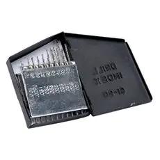 20-Piece Drill Bit Set With Wire Gauge Size 20 For Wood Metal And Plastic In An Indexed Metal Case, open with bits visible.