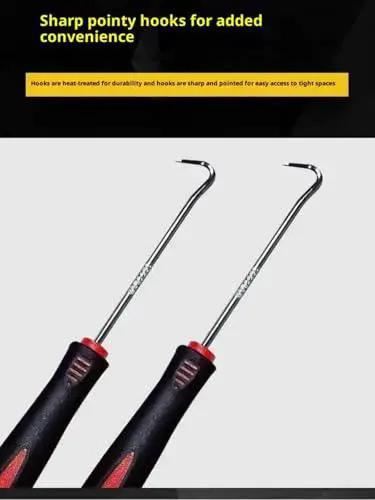 Precision steel hooks with ergonomic non-slip grips from the 4 Piece Automotive Pick Tool Set for Oil Seal and Gasket Removal.